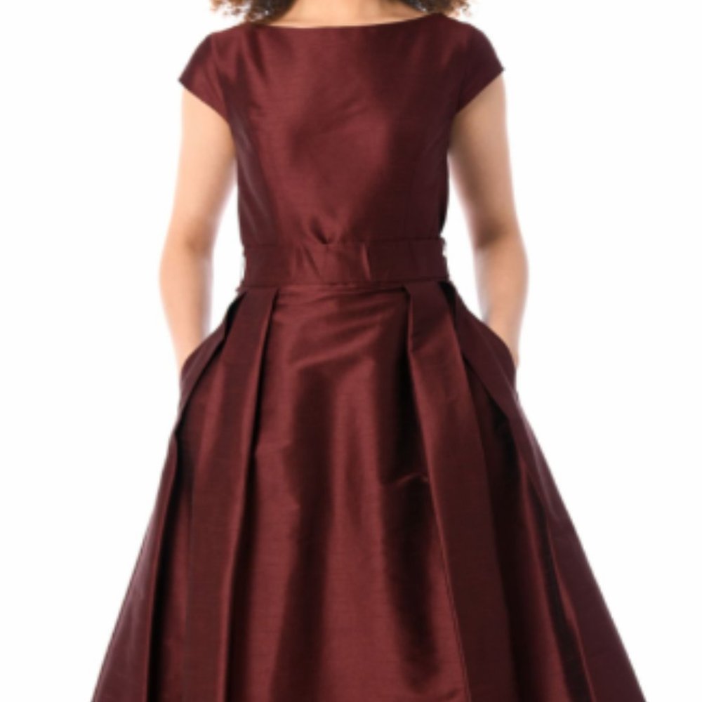 eShakti Quincy Dress Wine Red